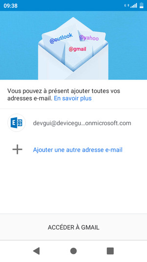 Sélectionnez ACCÉDER À GMAIL