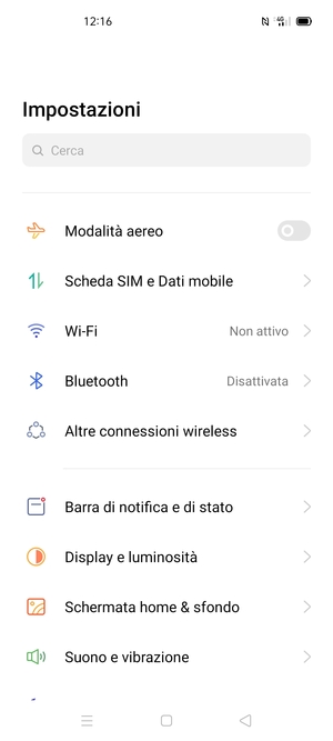 Seleziona Scheda SIM e Dati mobile