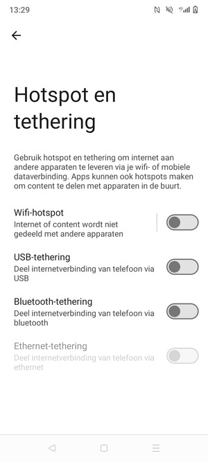 Selecteer Wifi-hotspot