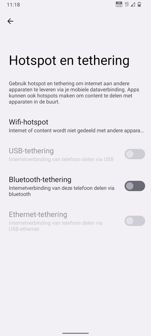 Selecteer Wifi-hotspot