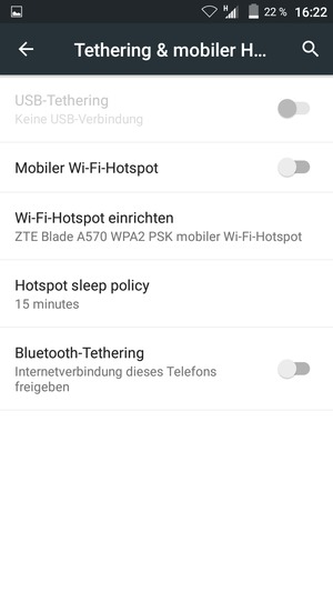 Schalten Sie Mobiler Wi-Fi-Hotspot ein