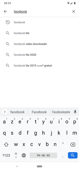 Saisissez le nom de l'appli et sélectionnez Rechercher