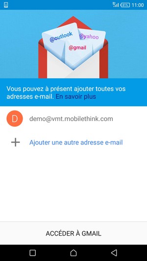 Sélectionnez ACCÉDER  À GMAIL