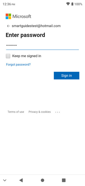 Enter your Password and select Sign in
