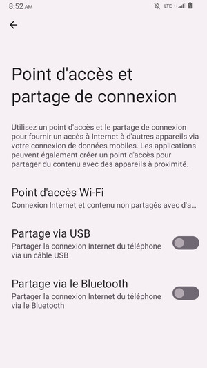 Sélectionnez Point d'accès Wi-Fi