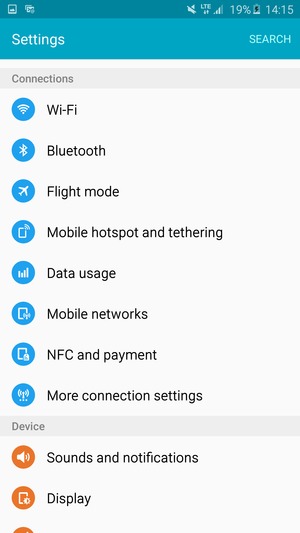 Scroll to and select Mobile hotspot and tethering / Tethering and mobile hotspot
