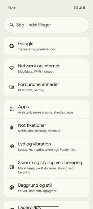 Vælg Netværk og internet