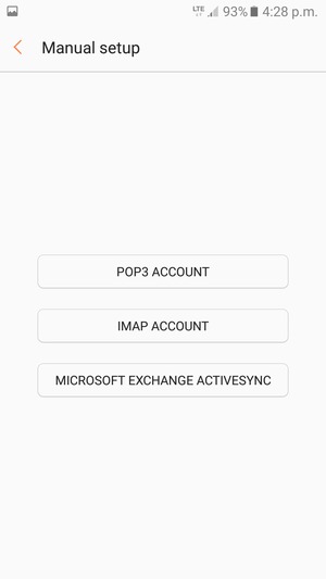 Select POP3 ACCOUNT or IMAP ACCOUNT