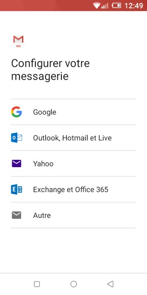 Sélectionnez Outlook, Hotmail et Live