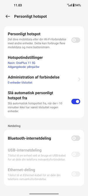 Vælg Hotspotindstillinger