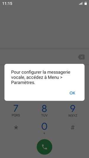 Si votre messagerie vocale n'est pas configurée, sélectionnez OK