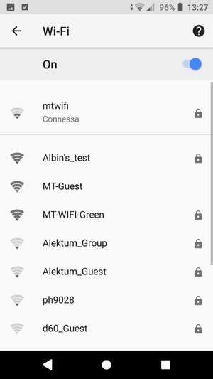 Ora sei connesso alla rete Wi-Fi