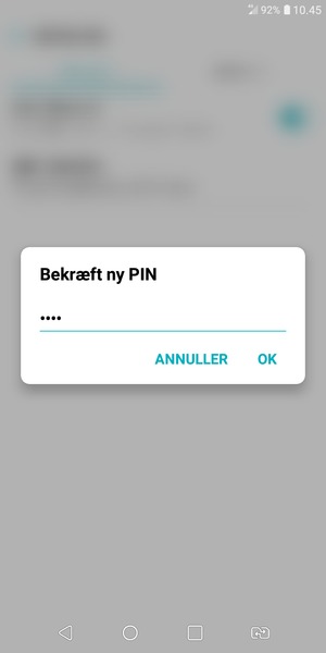 Bekræft din nye SIM-kort PIN og vælg OK