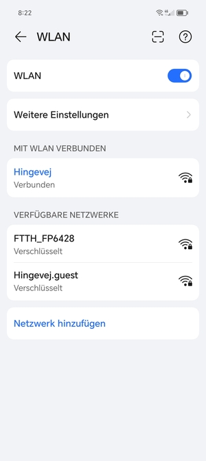 Sie sind nun mit dem WLAN-Netzwerk verbunden