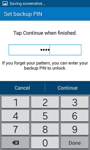 Enter Backup PIN and select Continue
