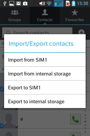 Select Import from SIM