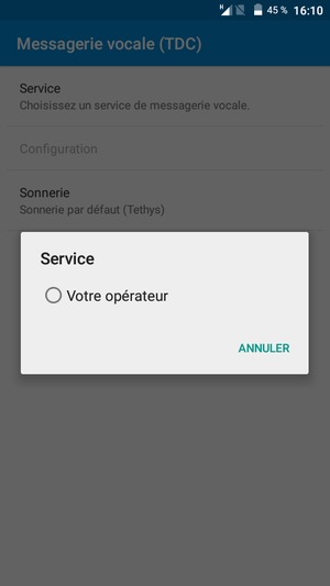 Sélectionnez Votre opérateur