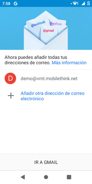 Seleccione IR A GMAIL