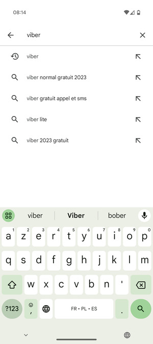 Saisissez le nom de l'appli et sélectionnez Rechercher