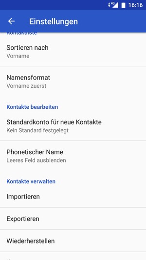 Scrollen Sie und wählen Sie Importieren