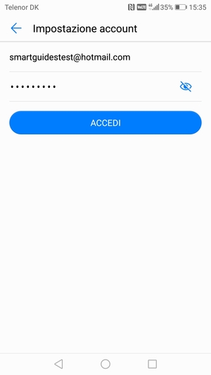 Inserisci il tuo indirizzo Hotmail e password. Seleziona ACCEDI