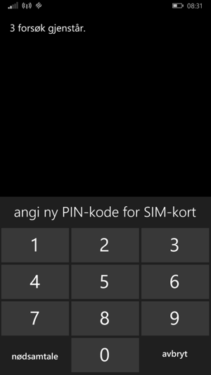 Bekreft din nye PIN-kode for SIM-kort