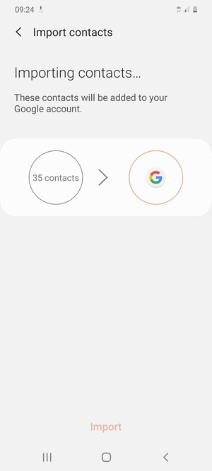 Your contacts will be saved to your Google account and saved to your phone the next time Google is synced.