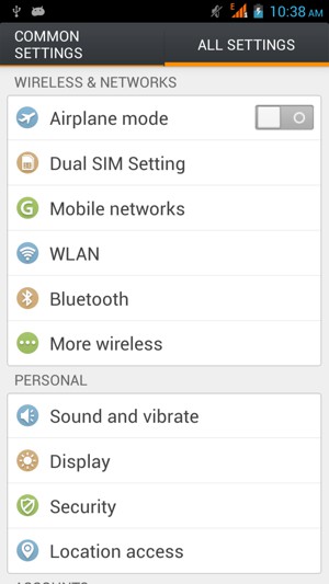 To change network if network problems occur, return to the ALL SETTINGS menu and select Mobile networks