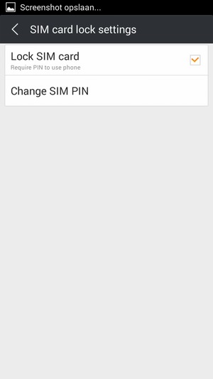 Selecteer Change SIM PIN