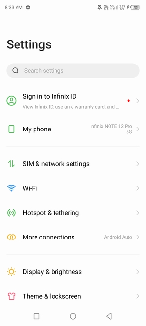 Select SIM & network settings
