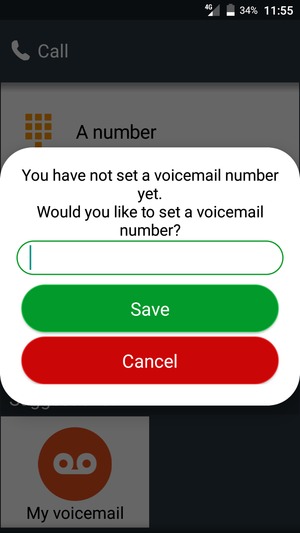 Enter Voicemail number and select Save
