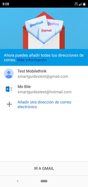 Seleccione IR A GMAIL