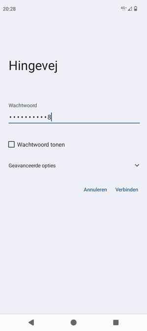 Voer het WiFi-wachtwoord in en selecteer Verbinden