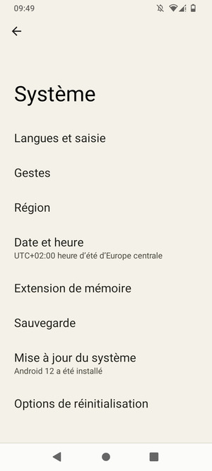 Sélectionnez Sauvegarde