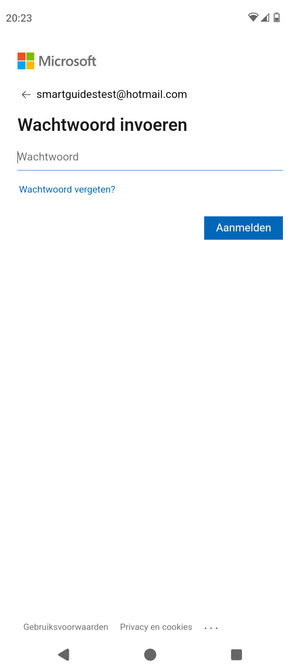 Voer uw wachtwoord in en selecteer Aanmelden