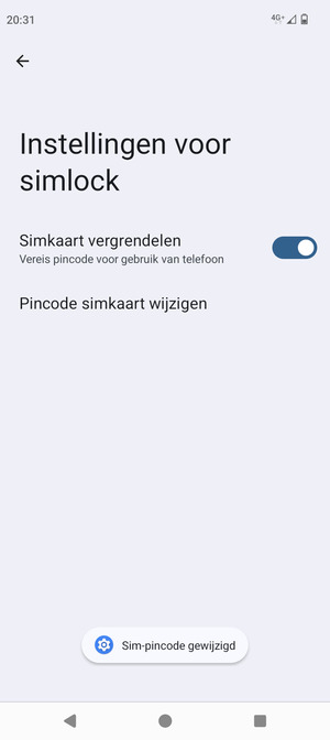 Uw Simpincode is gewijzigd