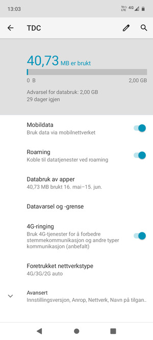 Slå Roaming på eller av