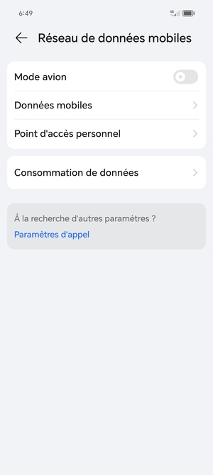 Sélectionnez Données mobiles