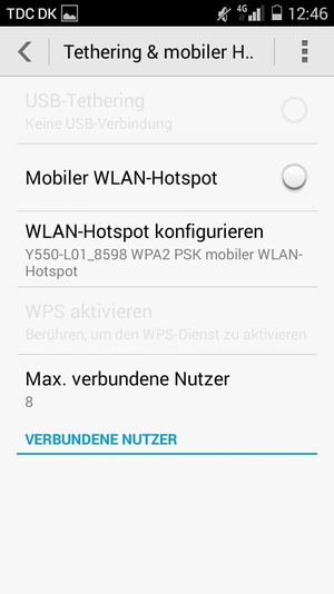 Wählen Sie WLAN-Hotspot konfigurieren