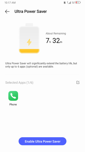 Select Enable Ultra Power Saver
