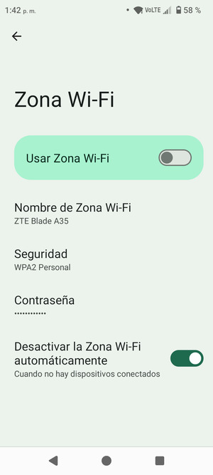 Active Usar Zona Wi-Fi