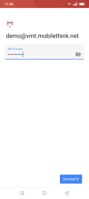 Saisissez votre mot de passe et sélectionnez SUIVANTE