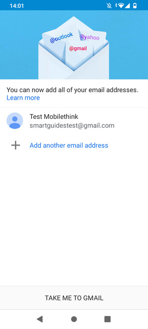 Select TAKE ME TO GMAIL