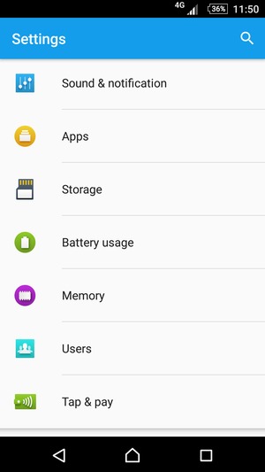 Return to the Settings menu and scroll to and select Battery usage