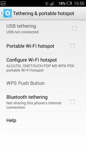 Check the Portable Wi-Fi hotspot checkbox