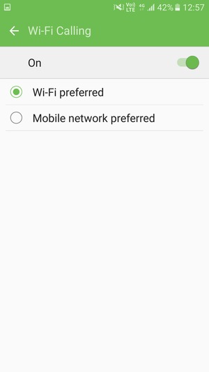 Select Wi-Fi preferred if you prefer making Wi-Fi calls