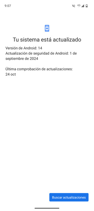 Si su teléfono está actualizado, verá la siguiente pantalla