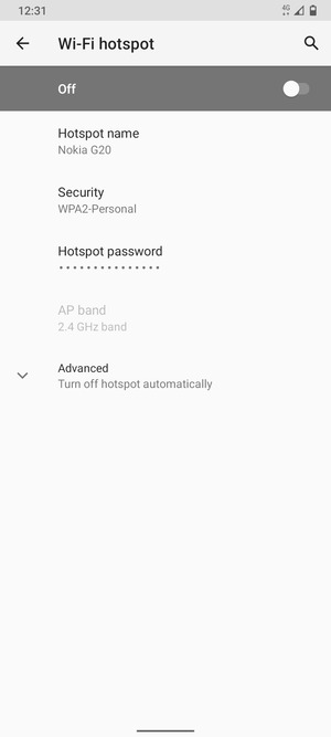 Select Hotspot password