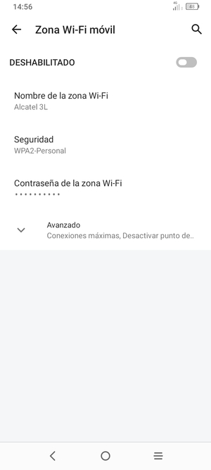 Seleccione Contraseña de la zona Wi-Fi