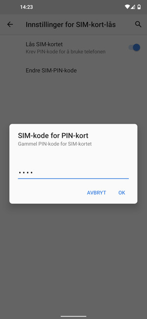 Skriv inn din gammel PIN-kode for SIM-kort og velg OK